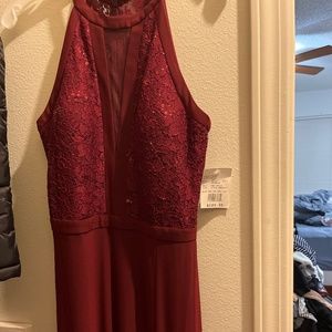 Merlot halter bridesmaid dress